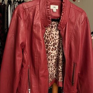 Cato Women's Vibrant Red Leather Jacket